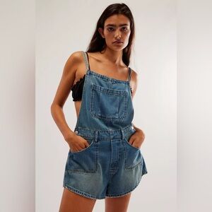 NWOT Free People We The Free Canyonland Shortalls Shorts Overalls Medium